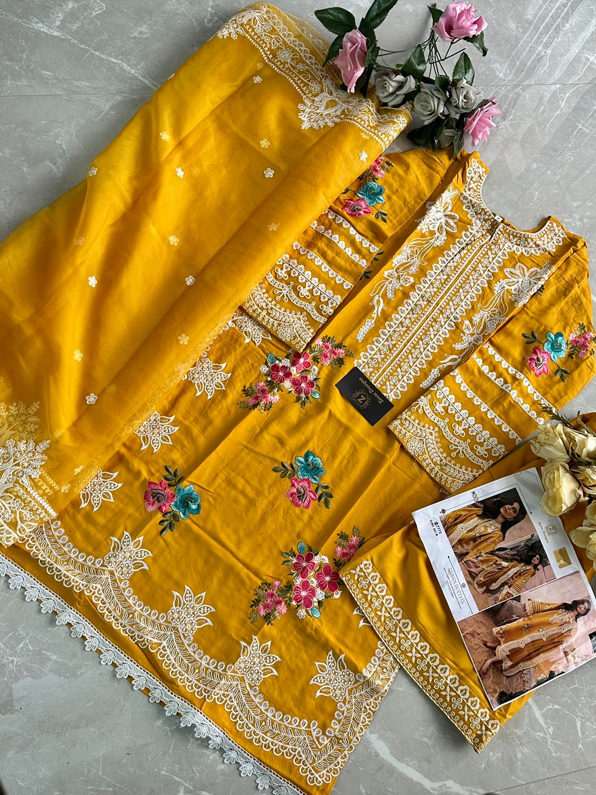 Ziaaz 541 B Embroidery Rayon Cotton Pakistani Suits Wholesale Shop In Surat